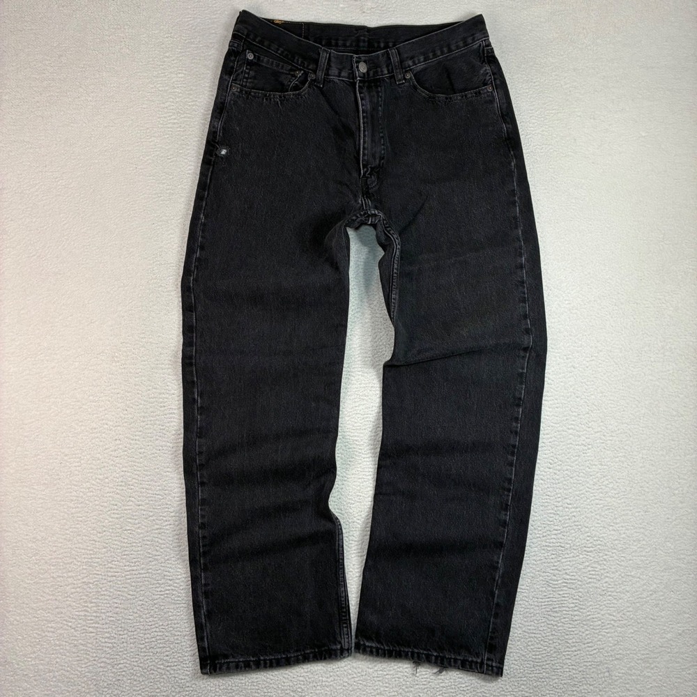 Levis 565 Jeans Loose Fit Straight Mens 32x30 Black Denim Skater Grunge Baggy